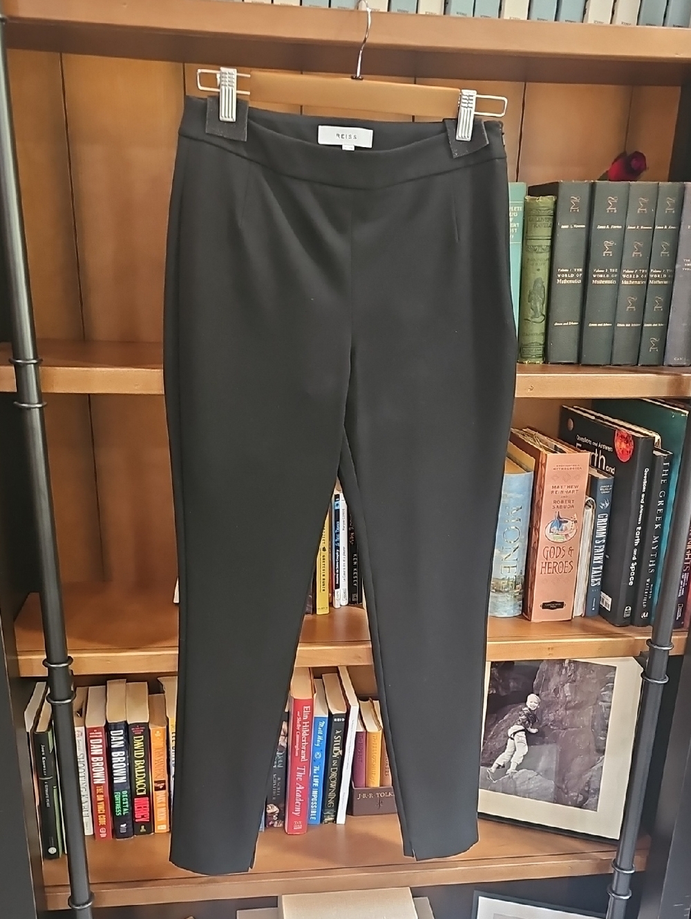 Reiss Black Cropped Tailored Ponte Pants